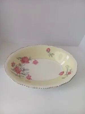 Buy Woods Ivory Ware Serving Dish/Bowl Pink Roses England #450 • 14.41£