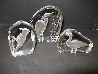 Buy Wedgwood Crystal Glass Paperweights X 3 - Crane / Goose / Woodpecker • 20£