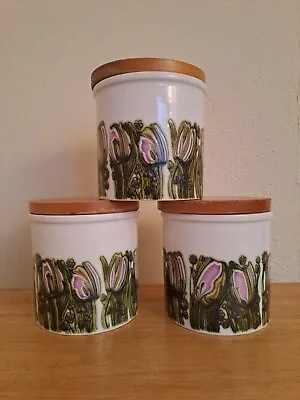Buy Arthur Wood England Storage Jars -  Retro / Vintage Set Of 3 -  Courgette Buds • 19.95£