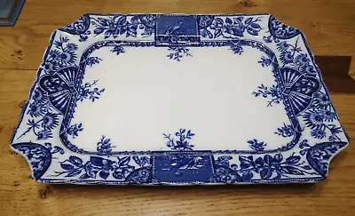 Buy Decorative Antique Flow Blue Serving Plate Crown Pottery Wallis Gimson • 48£