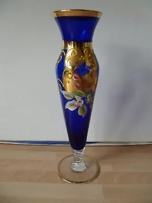 Buy Bohemian Hand Painted Glass Vase • 4.99£