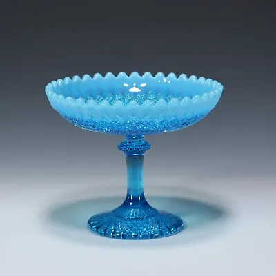 Buy Davidson Blue Pearl Glass SOMERSET Comport Cup Circa 1895 • 81.57£
