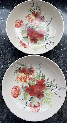 Buy 2 Royal Stafford - Red Mixed Flower - Floral Pasta Shallow Bowls Spares • 10£