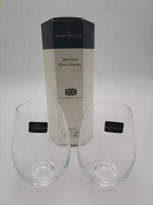 Buy NIB New Box Set Of 2 Dartington Stemless Wine Glasses The British Wine Glass Co • 28.81£