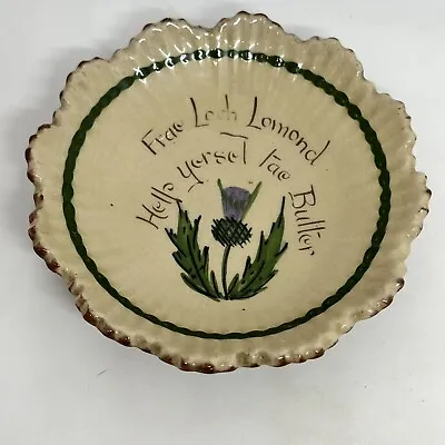 Buy Vintage Longpark Pottery Motto Ware Butter Dish Bowl Plate Loch Lomond 14cm • 9.50£