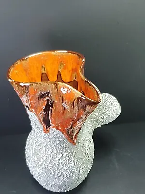 Buy Beautiful Vintage Vallauris Pottery Orange Lava Jug Pitcher Vase • 55£