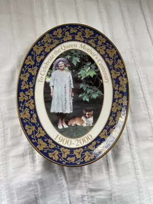 Buy Royal Worcester - Oval Commemorative Plate - Queen Mother's 100th Birthday • 7.50£