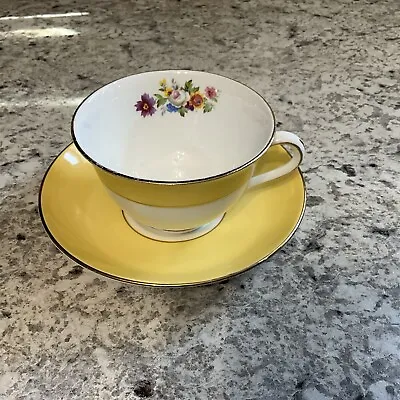 Buy Colclough Bone China Tea Cup & Saucer Set Yellow Gold White Made In England • 24.12£