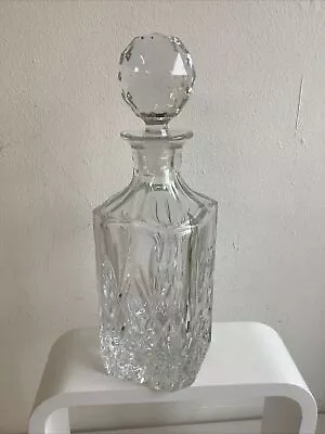 Buy Square Crystal Glass Decanter With Stopper Thick Cut 2Kg – Great Condition • 21.95£