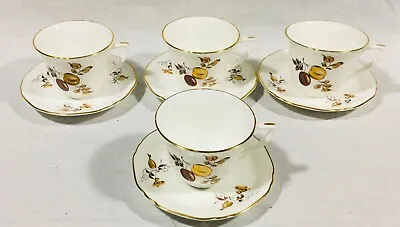 Buy Royal Worcester AUTUMN GOLD Gold Patterned Rim4 X Espresso Cups And Saucers • 17.99£