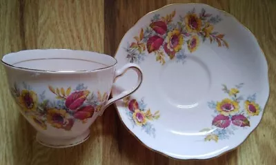 Buy Vintage Colclough Bone China Teacup & Saucer Floral Pattern • 11.84£