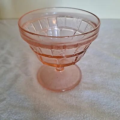 Buy Vintage Pink Depression Jeannette Glass Doric Footed Stems Sherbet Glass 1930s • 23.98£
