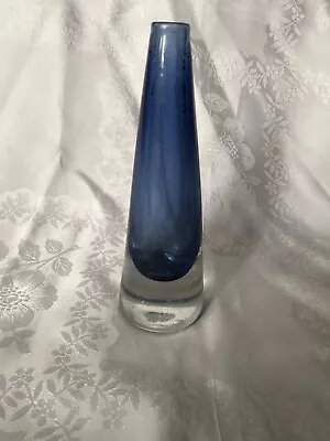 Buy Vintage Chunky Blue Glass Vase Murano ? Whitefriars ?  9” High • 0.99£