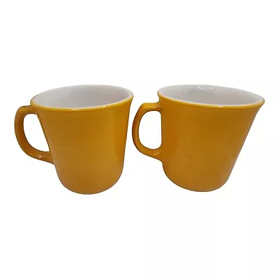Buy Vintage Corning Coffee Mugs Cups X 2 Solid Yellow Milk Glass CorningWare  • 21.65£