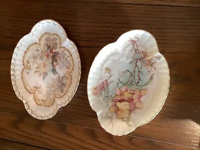 Buy A Pair Of Antique Doulton Burslem Porcelain Floral Serving Plates C.1885 • 45£