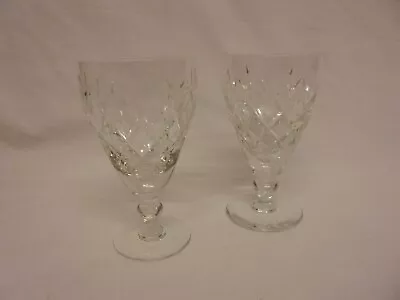 Buy Vintage Pair Of Royal Doulton Crystal Rolleston Cut Wine Glass • 7.99£