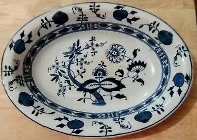 Buy Staffordshire England Flow Blue Oval Serving Bowl Onion Antique Beautiful  • 17.26£