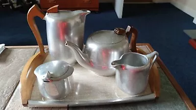 Buy Picquot Ware Vintage 1950 Rare Teapot Tea Set On Tray 5  • 35£