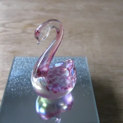 Buy Fabulous Purple Iridescent Glass Swan 9cm Tall Made By Heron Glass Of Cumbria UK • 9.99£