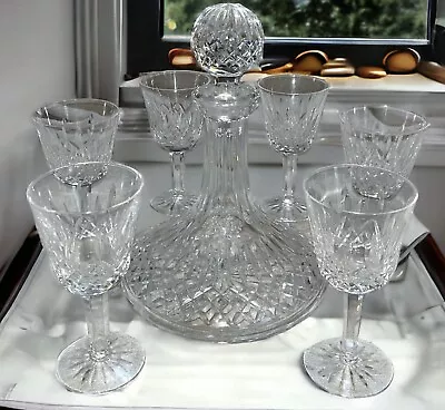 Buy WATERFORD 11” Crystal Lismore Decanter With 6 Glasses 6” Set Make Offer!!! • 118.92£