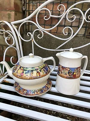 Buy English Crown Ducal ‘Cries Of London’  Tea Pot & Stand, Coffee/Water Pot, 1930’s • 35£