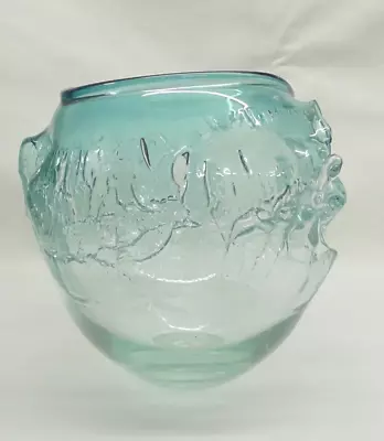 Buy Signed Carin Von Drehle Art Crackle Glass Vase Signed 1988 • 100£