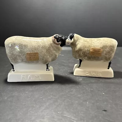 Buy 2004 Rye Pottery Ram And Ewe Figurines Made In England Sheep Figures Pair • 65.46£