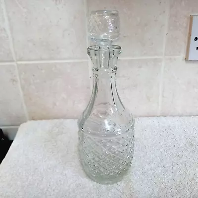 Buy Vintage Retro Small Glass Decanter With Stopper Pressed Glass • 4.99£
