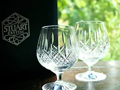 Buy Stuart Crystal Hamilton Brandy Glasses Set Of 2 Vintage Mint In Box • 55£