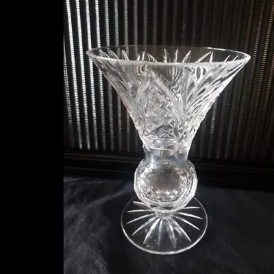 Buy Tyrone Crystal  Pedestal Trumpet Vase Approx ~ 15cms (6″) Tall • 14.99£