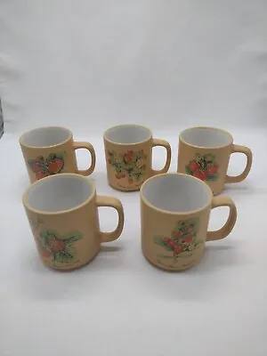 Buy Virginia Meadow Strawberry Ceramic Mugs, Set Of 5... Yellow  • 18.96£