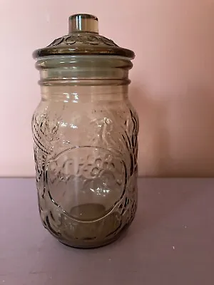 Buy Vintage Italian PER ALIMENTI Brown Moulded Glass Sweet Jar. • 8.99£