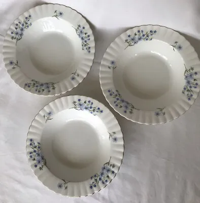 Buy Royal Albert/Richmond Lipped Bone China Soup Bowls X 3, Blue Rock Pattern, 1950s • 15£