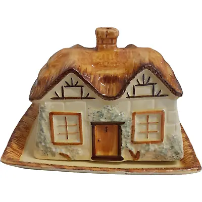 Buy Vintage Keele Street Pottery Ltd Cottage Hand Painted Cheese / Butter Dish • 7.99£