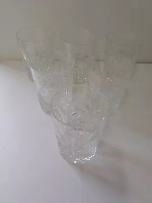 Buy Set Of 6 Cut Glass Whiskey/Tumbler Glasses VGC • 17.99£