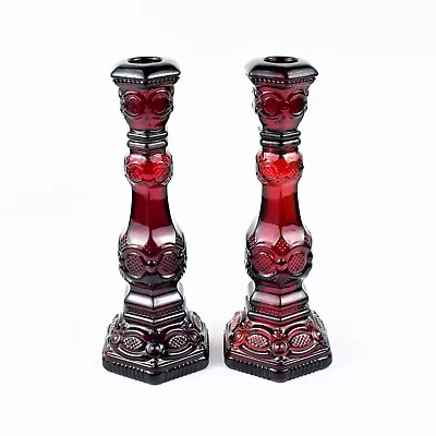 Buy AVON CAPE COD RUBY Tall Single Light Candlesticks (pair, 8 3/4-inch Height) • 15.08£