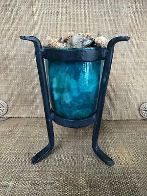 Buy Green Glass Pillar Candle Stand Tea Light Holder Pot Pourri Flower Pot Orrnament • 9.99£