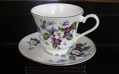 Buy Chelson (New Chelsea Porcelain Company) Violets  - Bone China Tea Cup & Saucer • 8£
