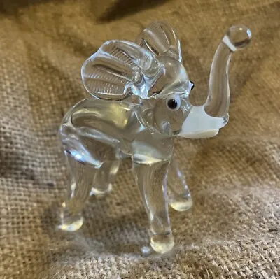 Buy Vintage Murano Glass Elephant Clear Figure Lampwork Figurine Ornament Chunky VGC • 18.99£