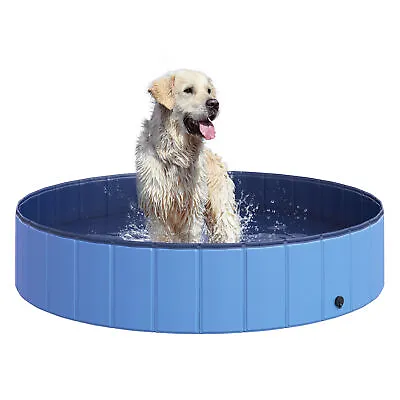 Buy Pawhut Pet Cat Dog Swimming Pool Indoor Outdoor Bathing Foldable Inflate 140cm • 35.99£