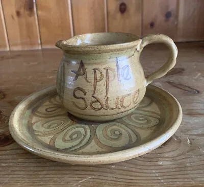 Buy Vintage Alvingham Studio Pottery Apple Sauce Jug And Saucer Stoneware Cottage • 10.99£