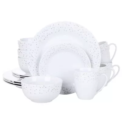 Buy 16pc Polka Dot Dinner Set Porcelain Dinnerware Plates Bowls Mugs Serving Dishes • 49.95£