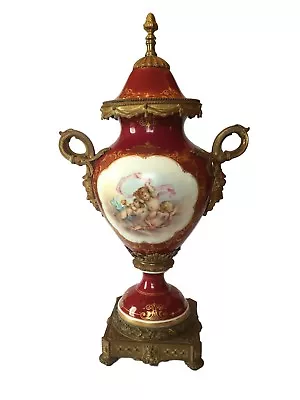 Buy Beautiful Antique Sevres Hand Painted Porcelain Gilt Bronze Vase • 799.19£