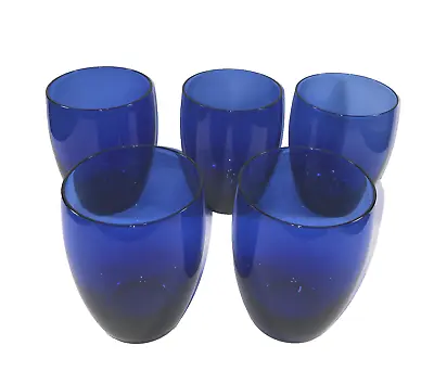 Buy Cobalt Blue Glassware Tumblers 12oz Set Of 5 • 31.29£