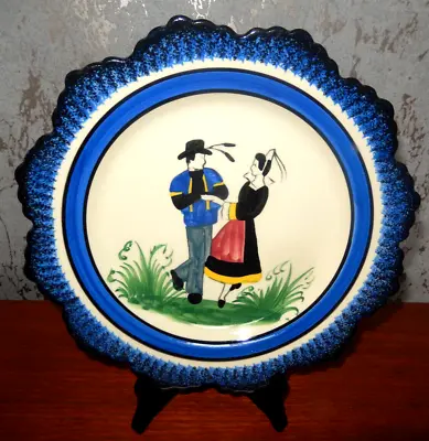 Buy Breton Couple By Henriot Quimper France Pottery Wall Plate Signed • 12.50£