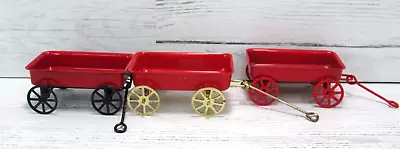 Buy Vintage Miniature Red Metal Wagon Ornament Lot Pull Toy Rolling Decoration New • 14.40£
