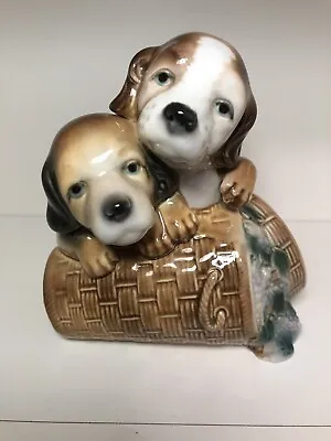 Buy 6” Dogs On Grape Barrel Porcelain Figurine Pintado A Mano Porcegama, S.n. • 24.07£