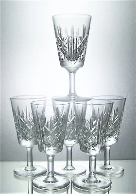 Buy Set Of Six TUDOR Lead Crystal Cut Glass Liqueur  Shot Glasses - 10 Cm, 55 Ml • 12.50£
