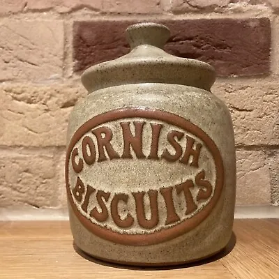 Buy Vintage Presingoll Pottery Stoneware Cornish Biscuit Jar Food Storage Bodmin • 12£