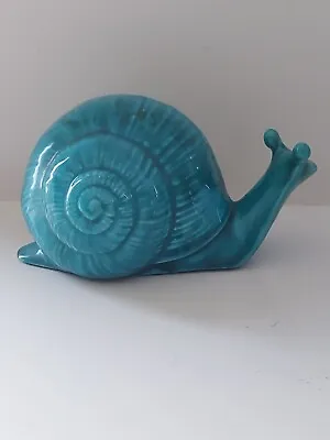 Buy Vintage Anglia Pottery Snail Ornament AP 199 Turquoise Ceramic Snail Figure • 14£